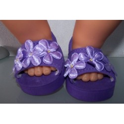sandalen paars met bloem  baby born 43cm