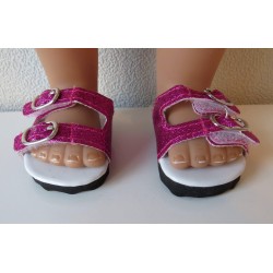 glitter sandalen hard roze baby born 43cm