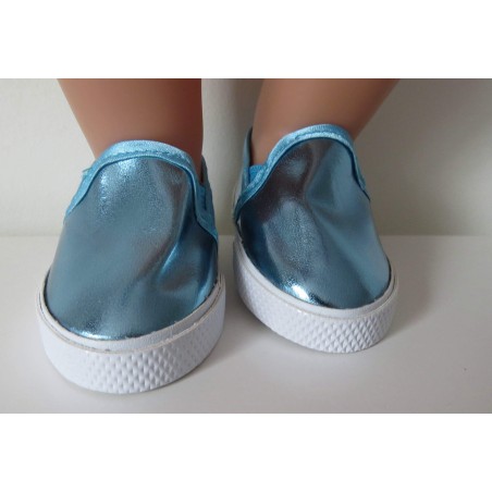 matalic schoentjes blauw baby born 43cm