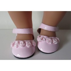 lak schoentjes roze met roosjes baby born 43cm
