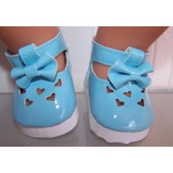 lak schoentjes blauw hartjes baby born 43cm