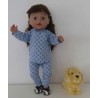 capuchontrui setje blauw met zwart baby born 43cm