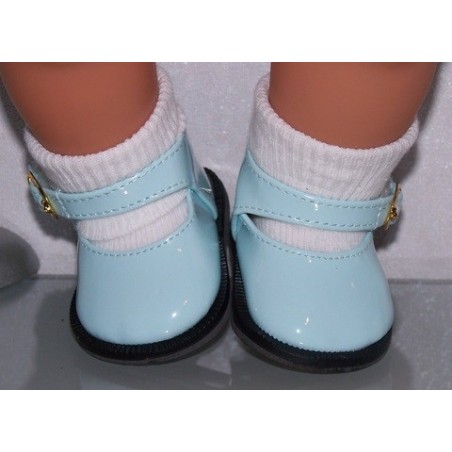 lak schoentjes aqua blauw baby born 43cm