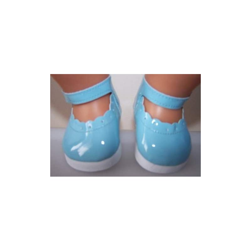 lak schoentjes blauw baby born 43cm