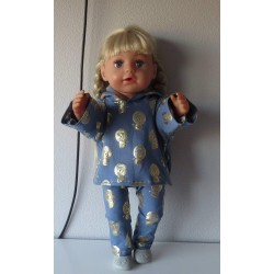 capuchontrui setje blauw leeuwen baby born 43cm