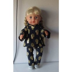 capuchontrui setje donker blauw leeuwen baby born 43cm