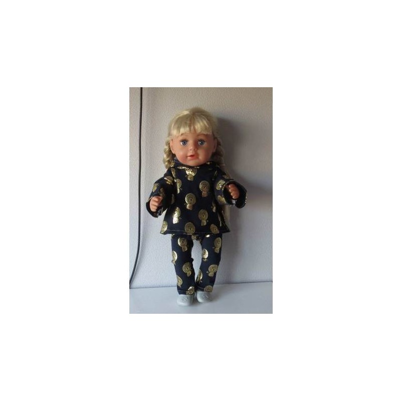 capuchontrui setje donker blauw leeuwen baby born 43cm