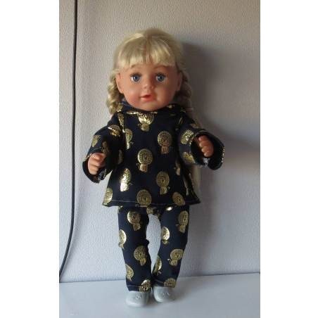 capuchontrui setje donker blauw leeuwen baby born 43cm