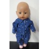 jeansjas met broek blauw stippen  baby born 43cm