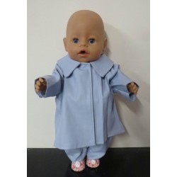 jas met broek blauw nappaleer baby born 43cm
