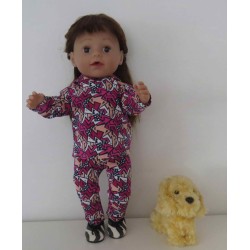 capuchontrui setje roze bewerkt baby born 43cm