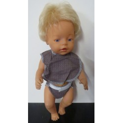 luier met slab setje bruin baby born 43cm