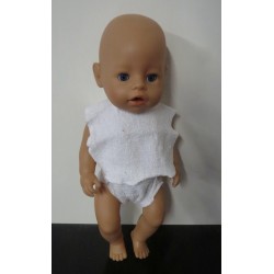 luier met slab setje wit baby born 43cm