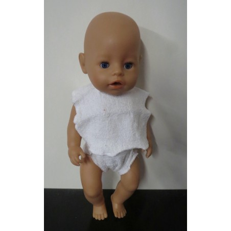 luier met slab setje wit baby born 43cm