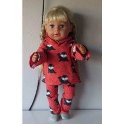 capuchontrui setje rood walrussen baby born 43cm