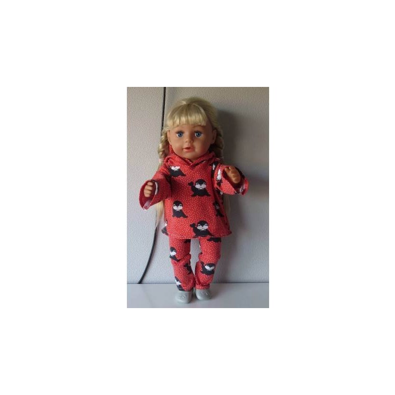 capuchontrui setje rood walrussen baby born 43cm