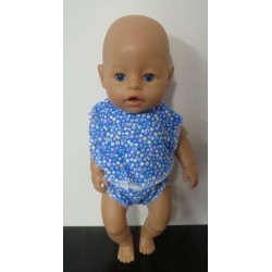 luier met slab setje blauw stippen baby born 43cm