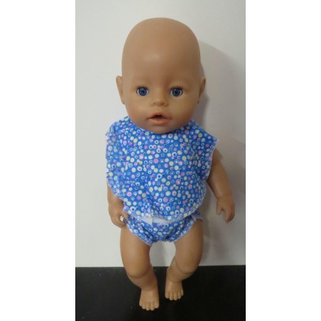 luier met slab setje blauw stippen baby born 43cm