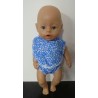 luier met slab setje blauw stippen baby born 43cm