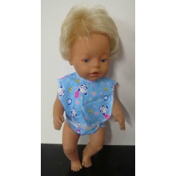 luier met slab setje blauw panda baby born 43cm