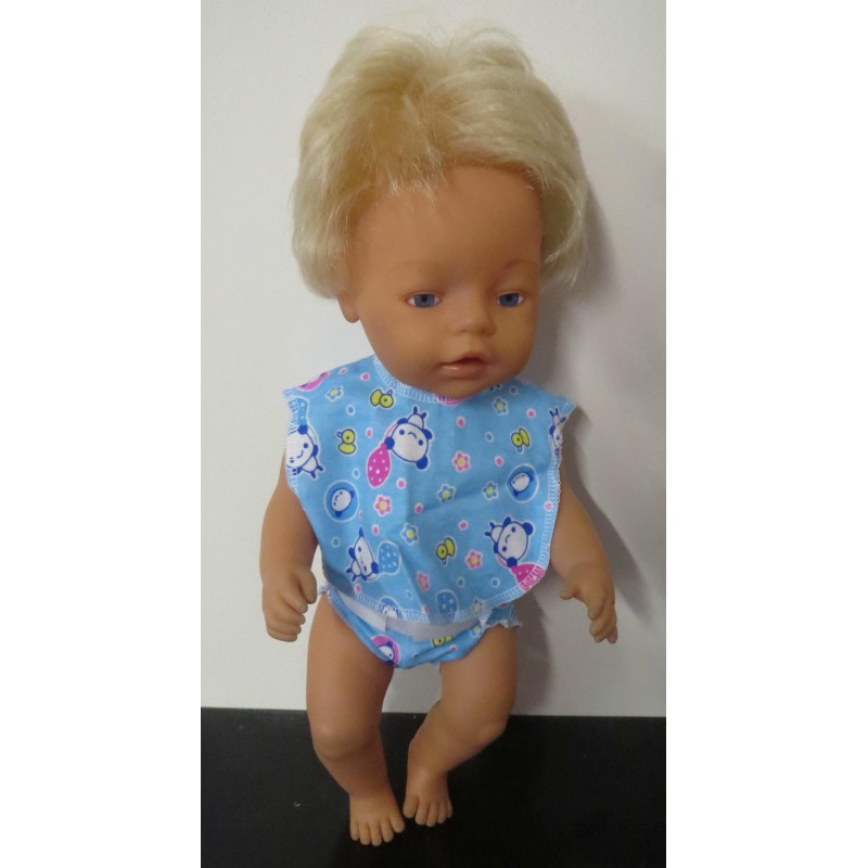 luier met slab setje blauw panda baby born 43cm
