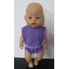 luier met slab setje paars baby born 43cm