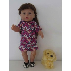 capuchontrui setje roze bewerkt baby born 43cm