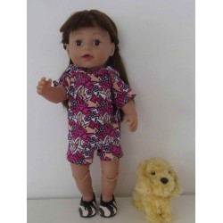 capuchontrui setje roze bewerkt baby born 43cm