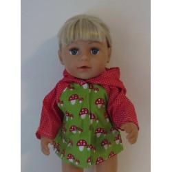 jas groen paddestoelen baby born 43cm
