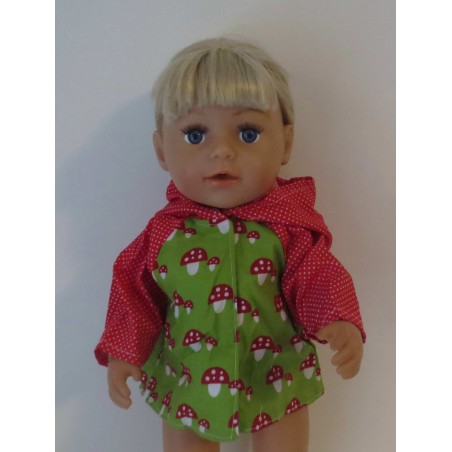 jas groen paddestoelen baby born 43cm