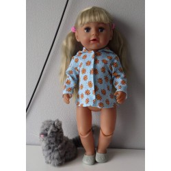 jas blauw bloemen geel baby born 43cm