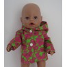 jas groen met vogels hard roze baby born 43cm