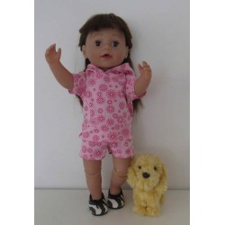 capuchontrui setje roze gebloemd baby born 43cm