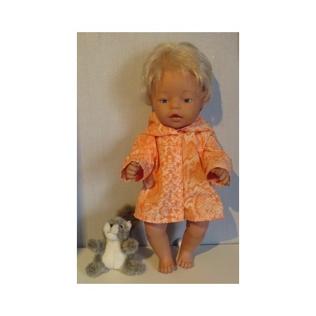 jas oranje slangen print baby born 43cm