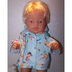 jas baby blauw meerminnen born 43cm