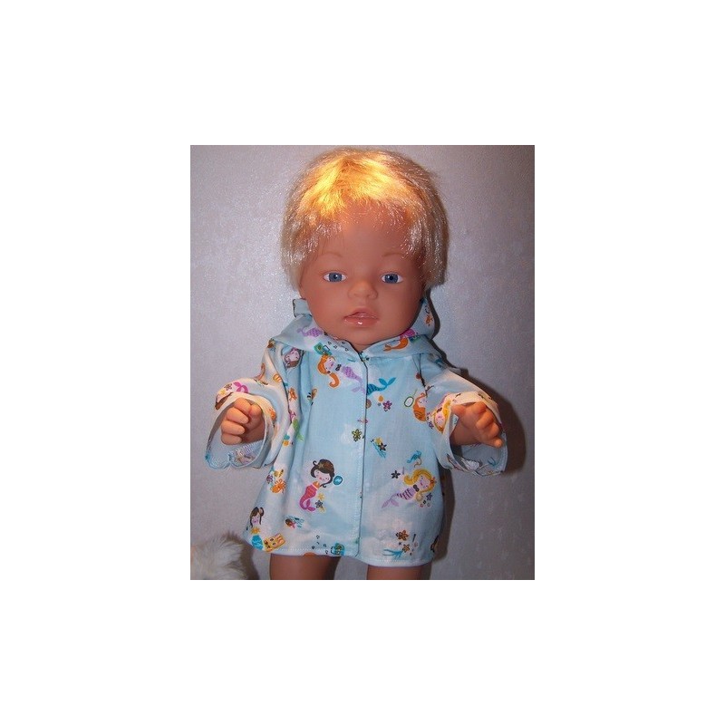 jas baby blauw meerminnen born 43cm