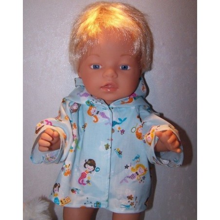 jas baby blauw meerminnen born 43cm