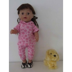 capuchontrui setje roze gebloemd baby born 43cm