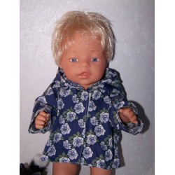 jas donker blauw roosjes baby born 43cm