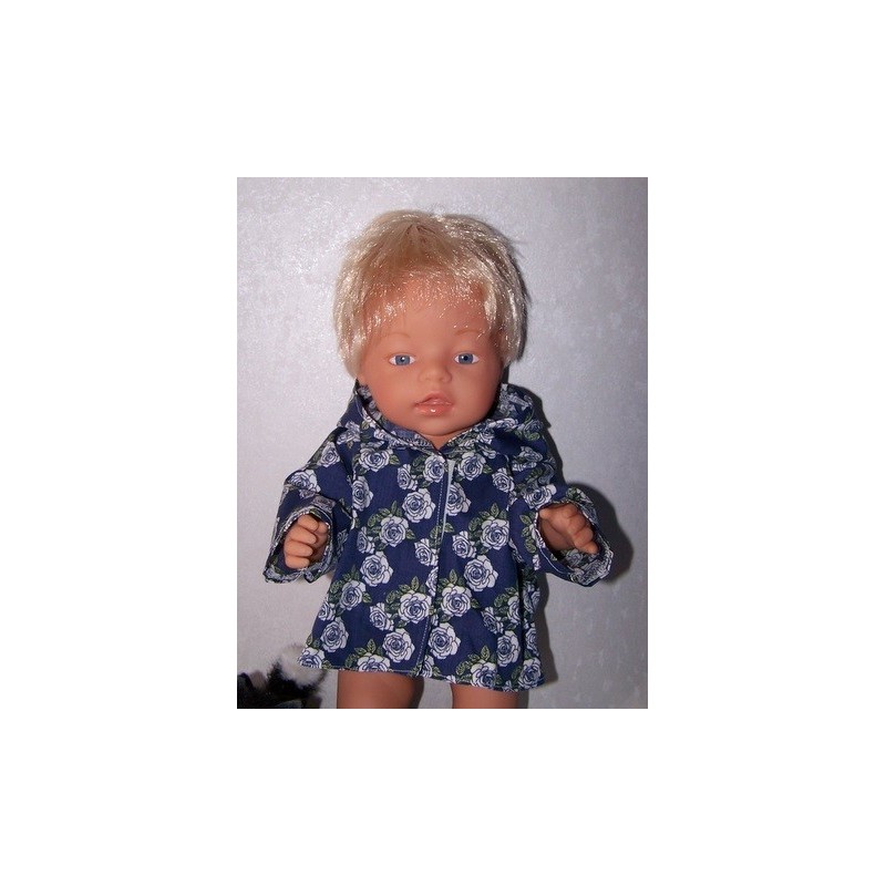 jas donker blauw roosjes baby born 43cm