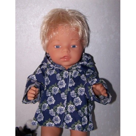 jas donker blauw roosjes baby born 43cm