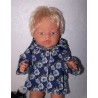 jas donker blauw roosjes baby born 43cm