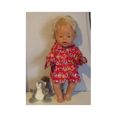 jas rood flessen baby born 43cm