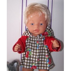 jas bruin roosjes  baby born 43cm