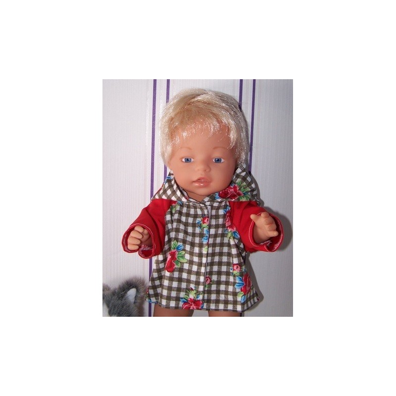 jas bruin roosjes  baby born 43cm
