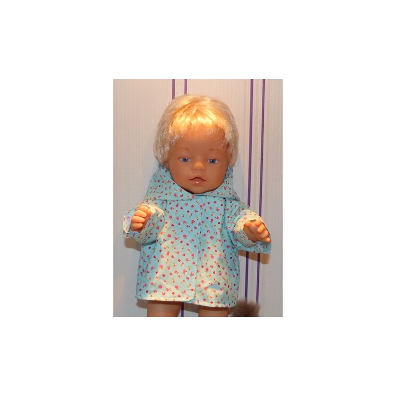 jas blauw bloemen baby born 43cm