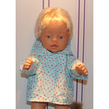 jas blauw bloemen baby born 43cm