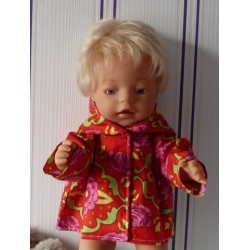 jas rood bloemen baby born 43cm