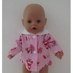 jas roze met rooskapje baby born 43cm