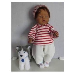 capuchontrui setje rood gestreept  baby born 43cm